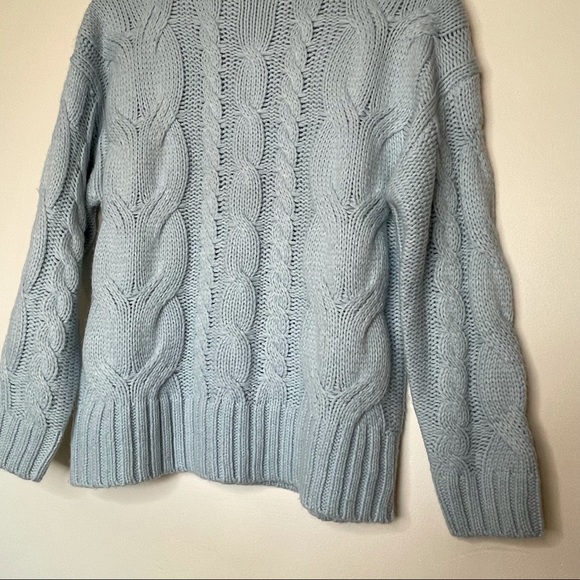 Charlie Holiday Botanica Fairmont Cable Knit Sweater Chunky Blue Small Cozy - Picture 4 of 11